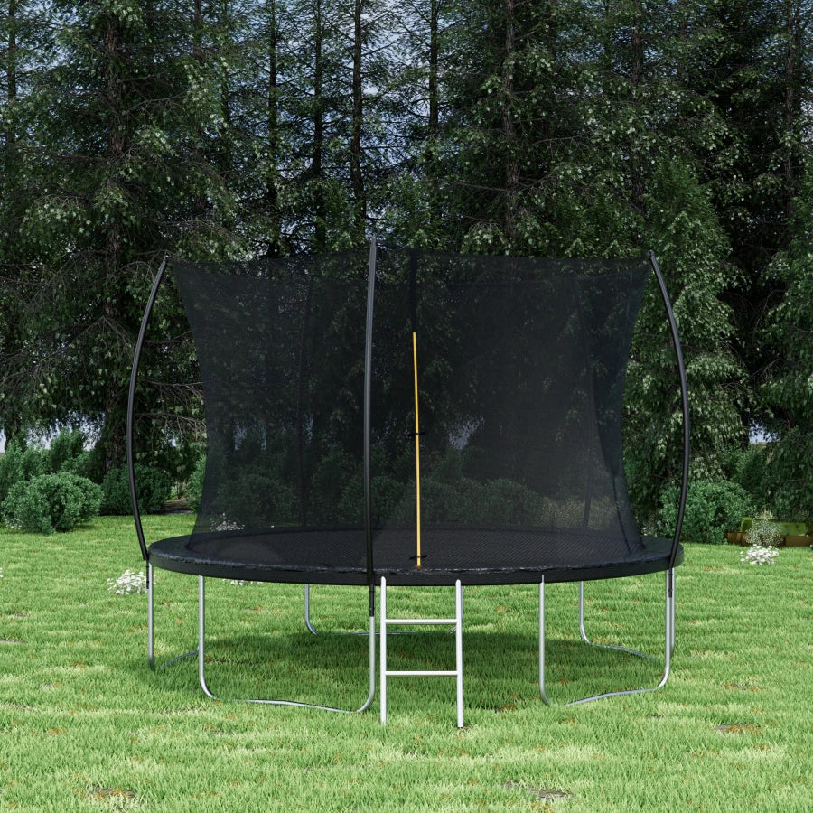 Trampoline With Enclosure Net And Ladder For Kids And Adults