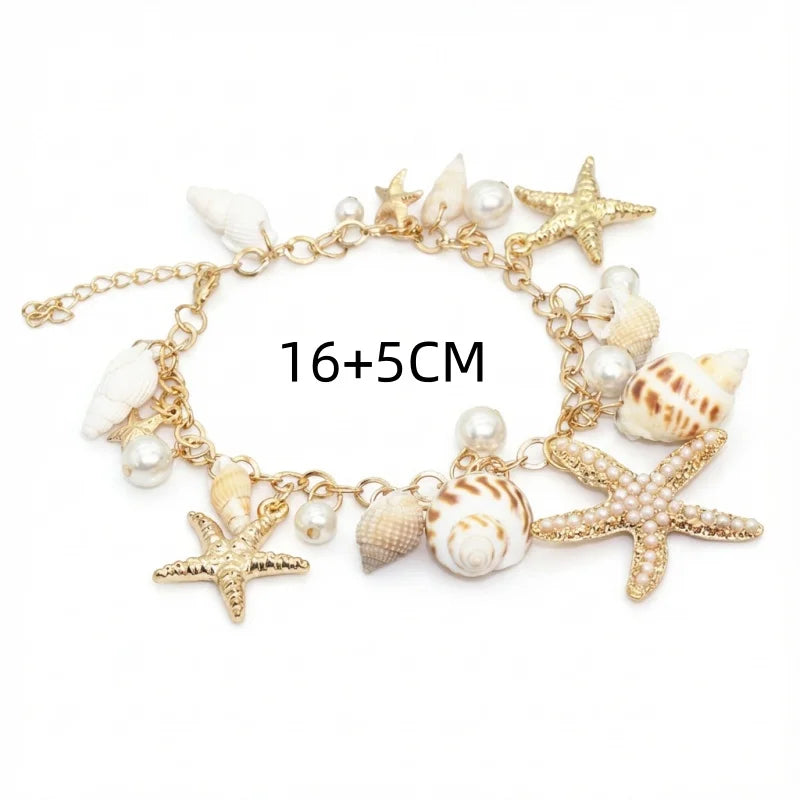 Rinhoo Ocean Style Conch Pendant Bracelet for Women Boho Charm