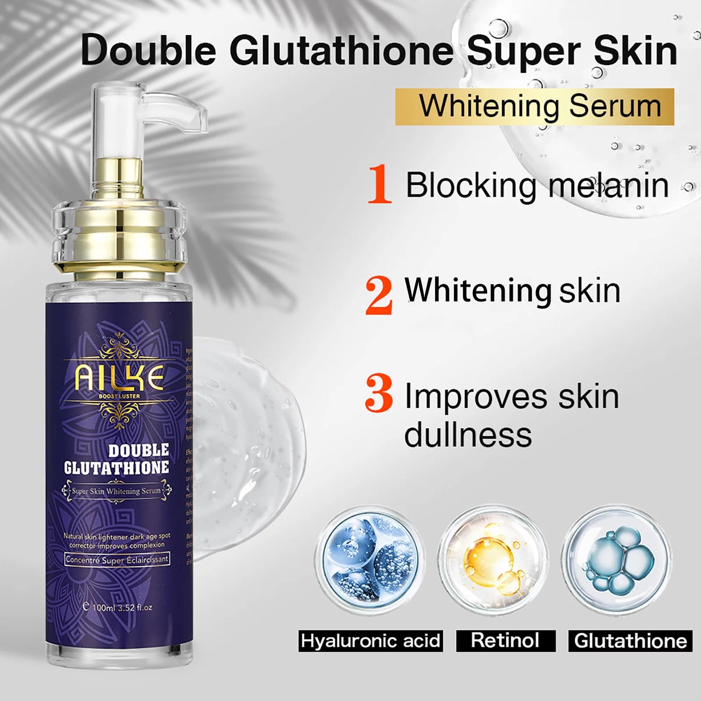 AILKE Glutathione Whitening Skin Care Set For Women, Moisturizing, Deeply Clean Skin, Reduce Dark Spots, Hyperpigmentation