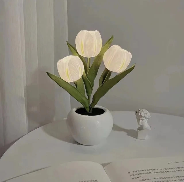 LED Tulip Night Light Lamp For Desk And Room Decor