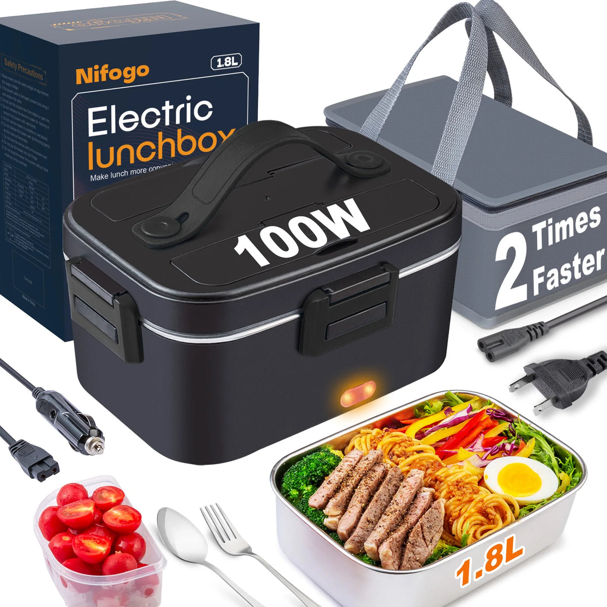 Portable Electric Lunch Box Food Warmer, 1.8 L