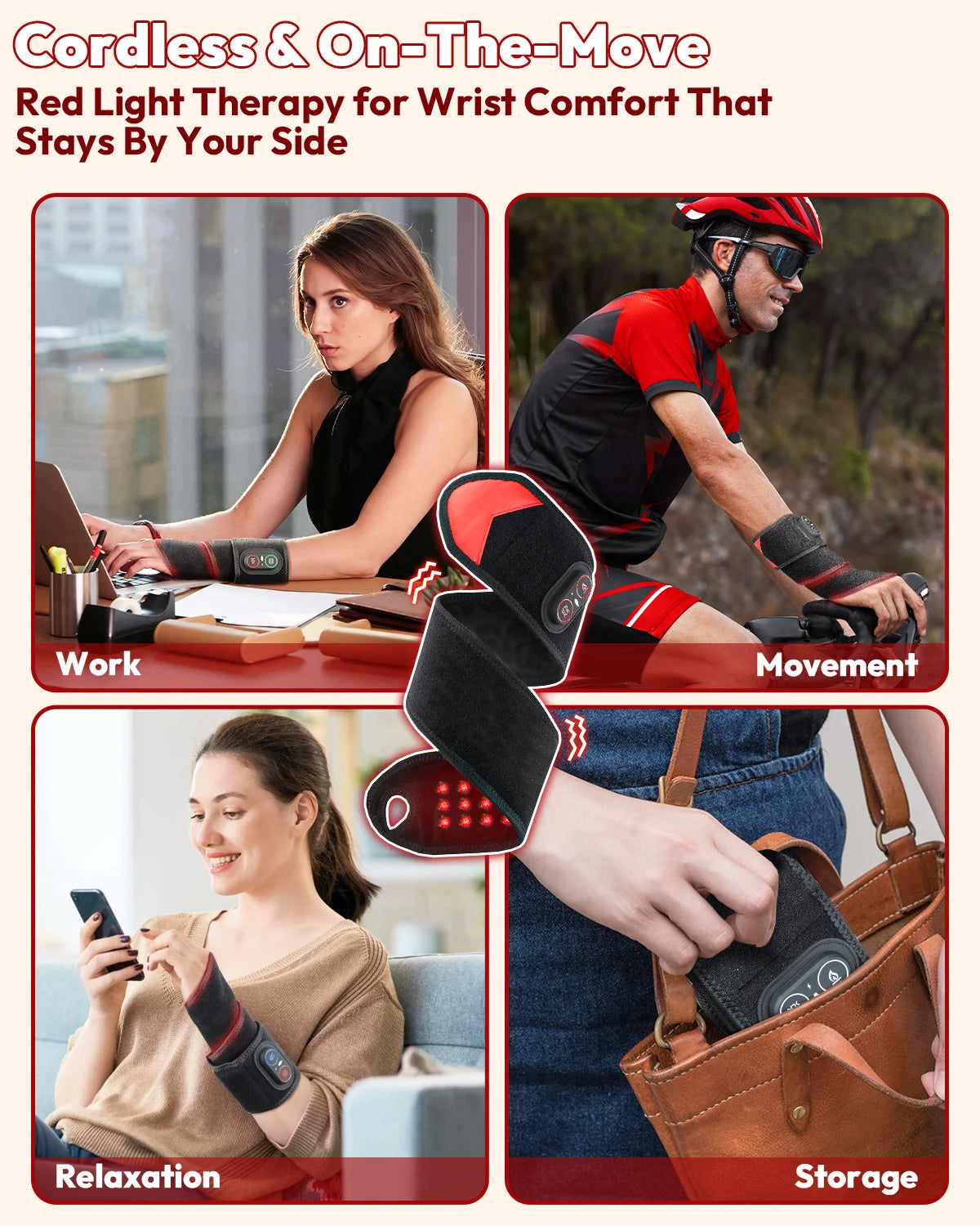 Red Light Therapy Wrap With Heat Vibration Infrared LED Pad