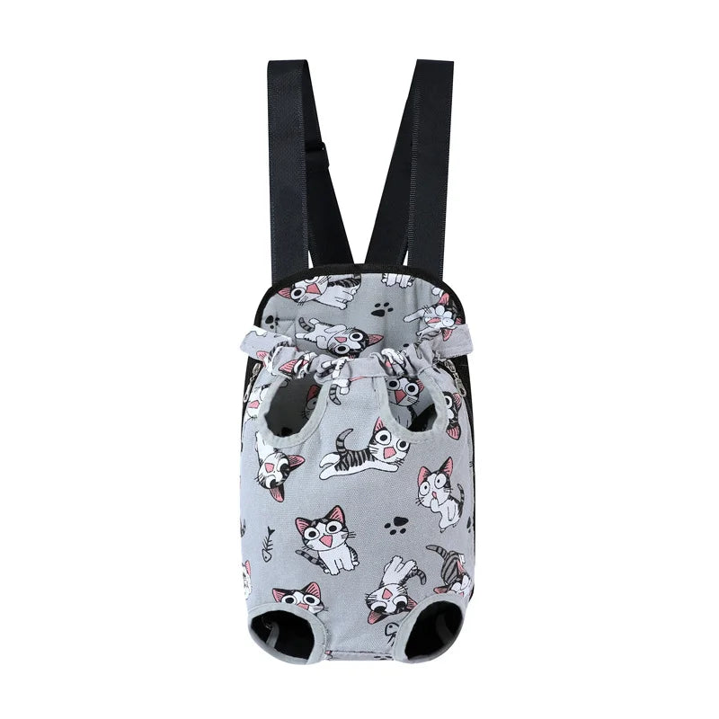 Adjustable Cat Carrier Backpack For Pets Outdoor Travel Double Shoulder Bag