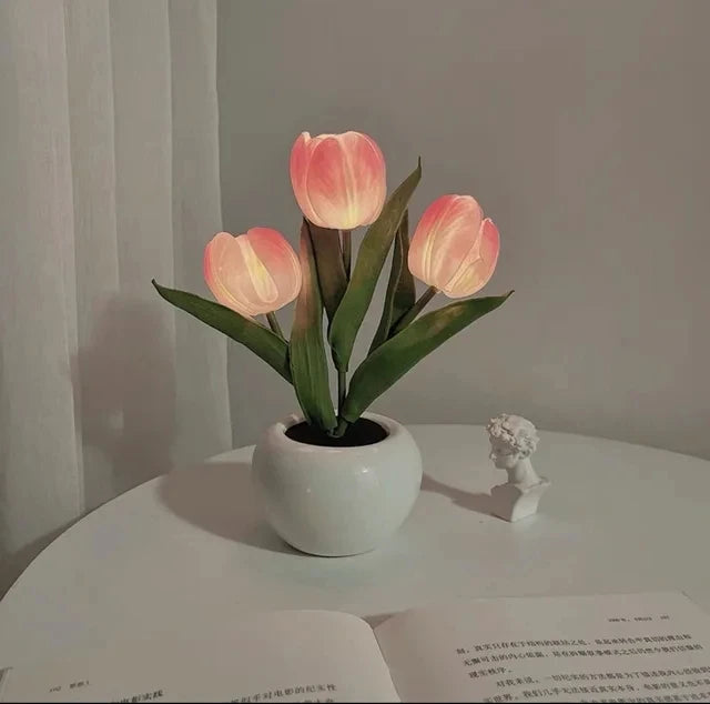 LED Tulip Night Light Lamp For Desk And Room Decor