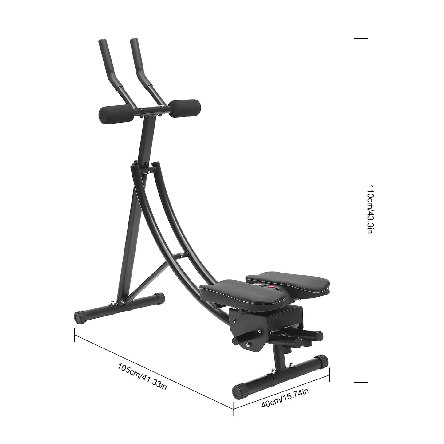 Foldable Ab Machine for Home Gym, 330lbs Heavy Duty Abdominal Trainer & Core Workout Equipment, 3-Gear Adjustable Sit-Up Bench with Smart LED Display for Men & Women (Black)