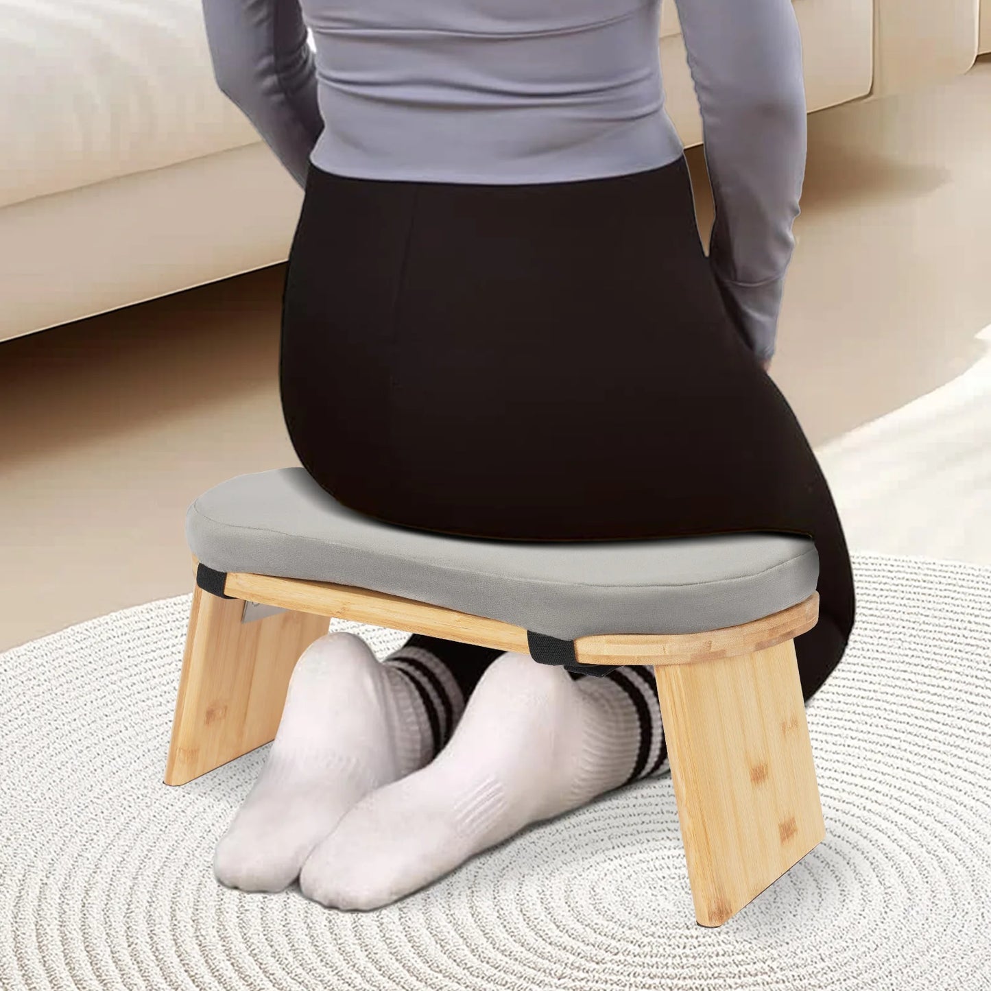 Bymaocar Foldable Meditation Bench For Kneeling Yoga And Prayer