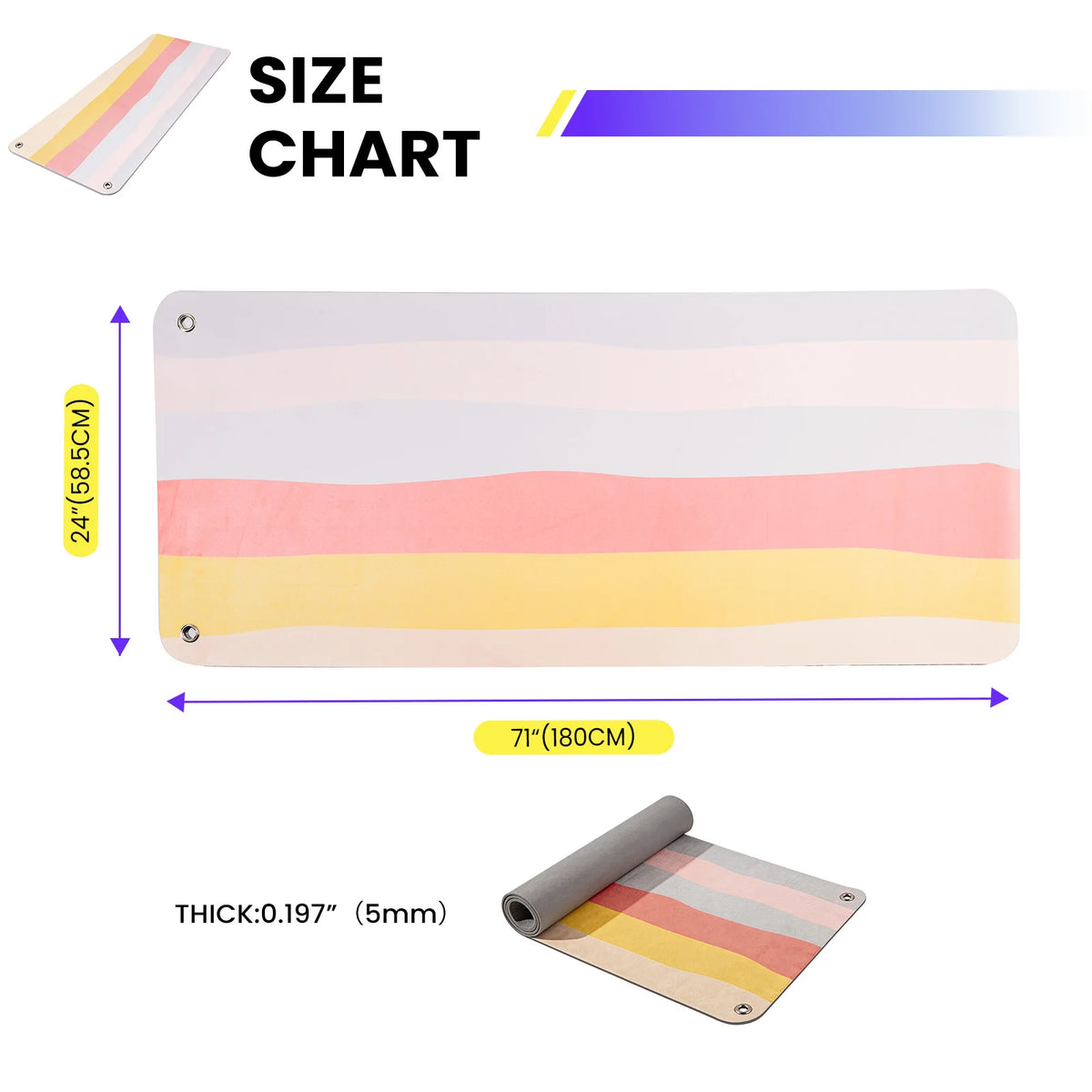 Non-Slip Hanging Exercise Mat, 71 x 24 in