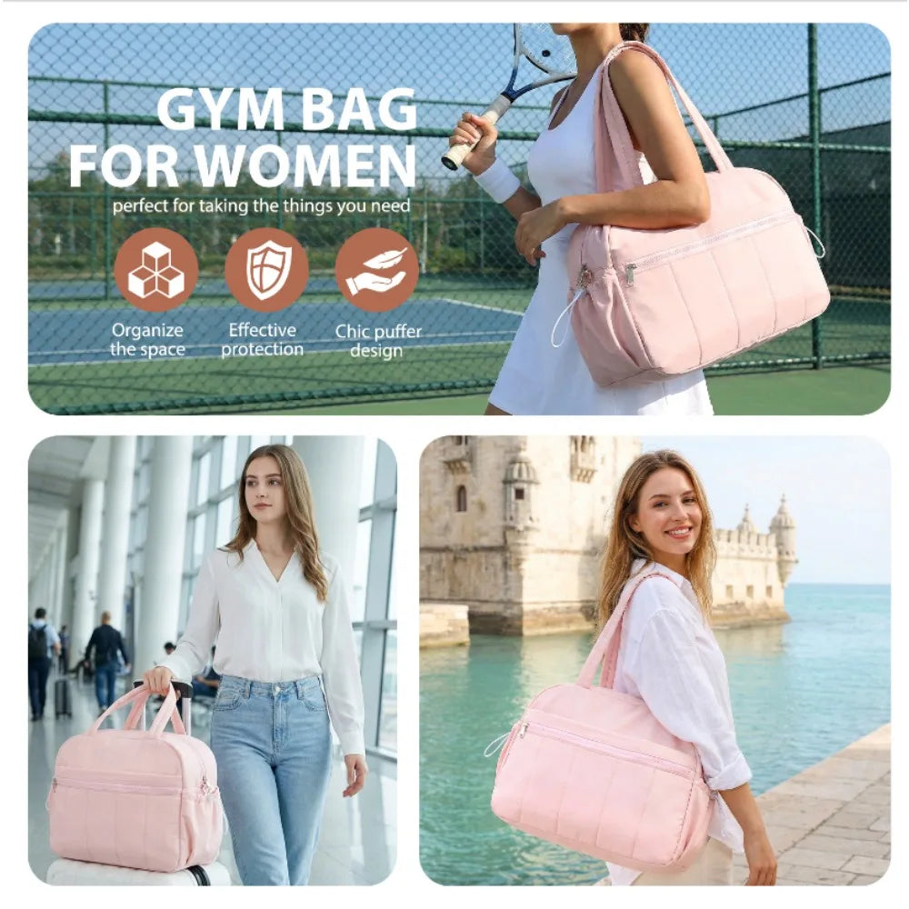 Women Travel Duffel Bag Gym Bag With Wet Pocket Lightweight