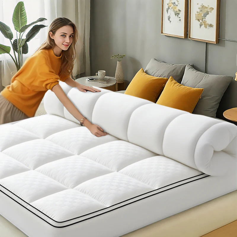 HGETVE Extra Thick Mattress Topper 1000Gsm Cooling Noiseless Breathable