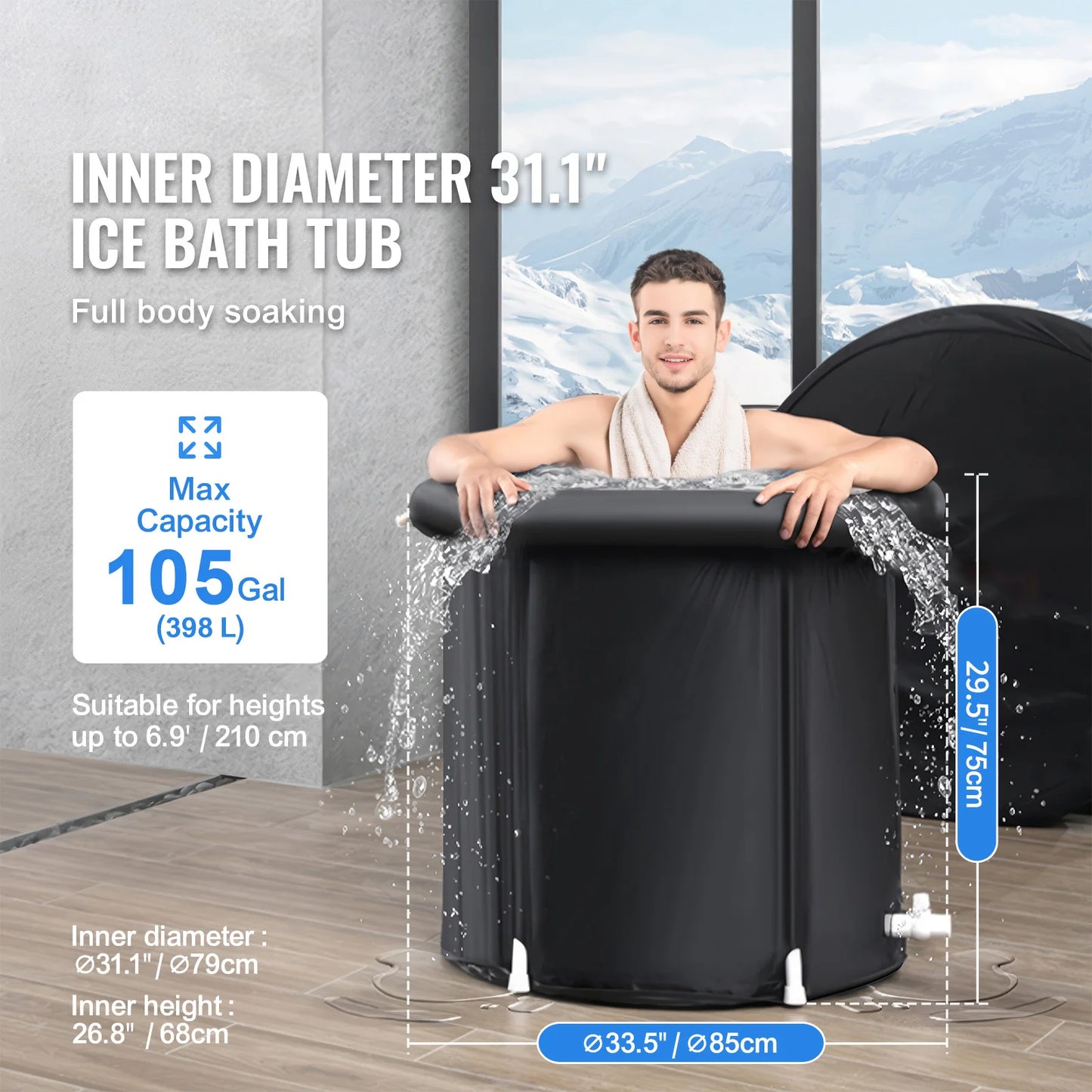 SucceBuy Ice Bath Tub For Cold Water Therapy And Plunge