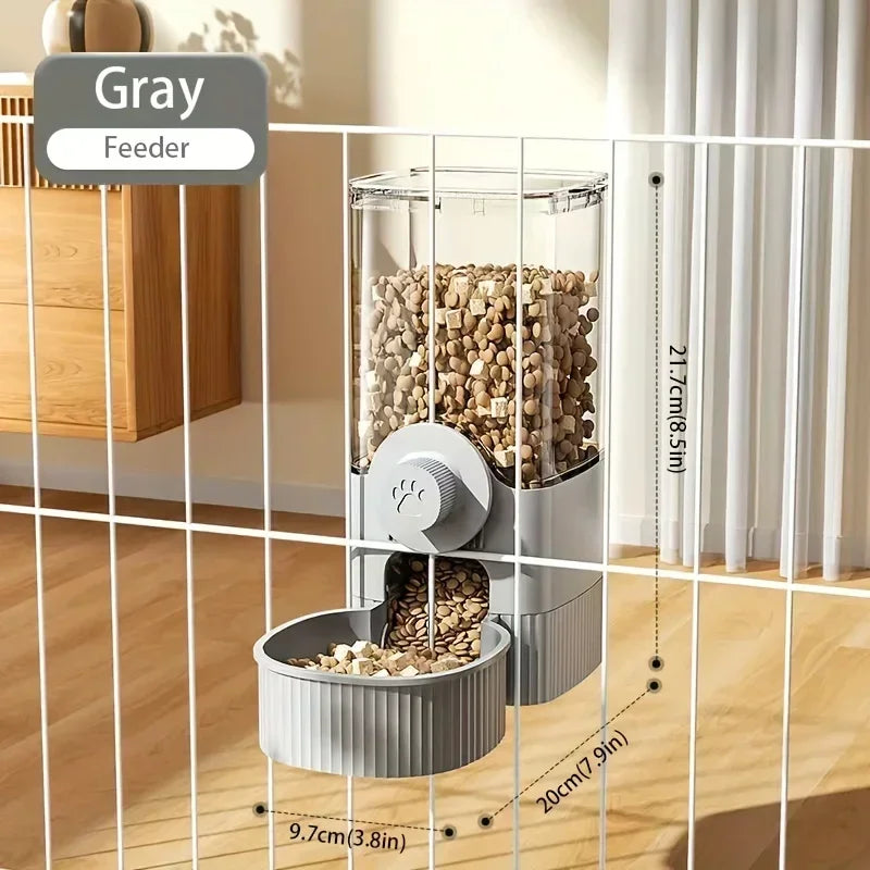 2025 Gravity Hanging Pet Feeder Cat Dog Large Capacity Auto Refill Cage Mount PP Household Puppy Double Bowl Set