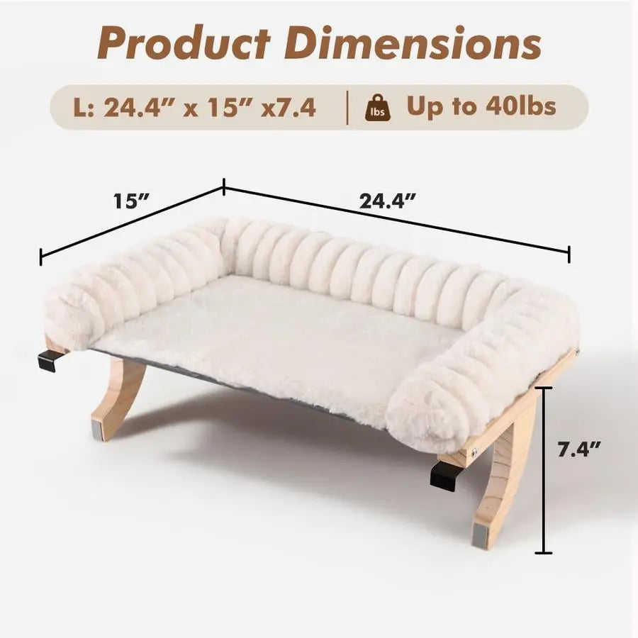 Cat Window Perch With Zippered Cushioned Bed And Sturdy Frame