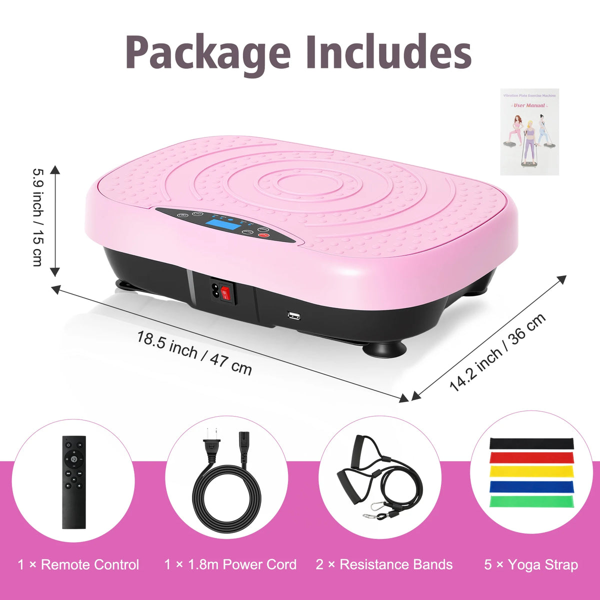 200W Vibration Plate with Remote and Bands