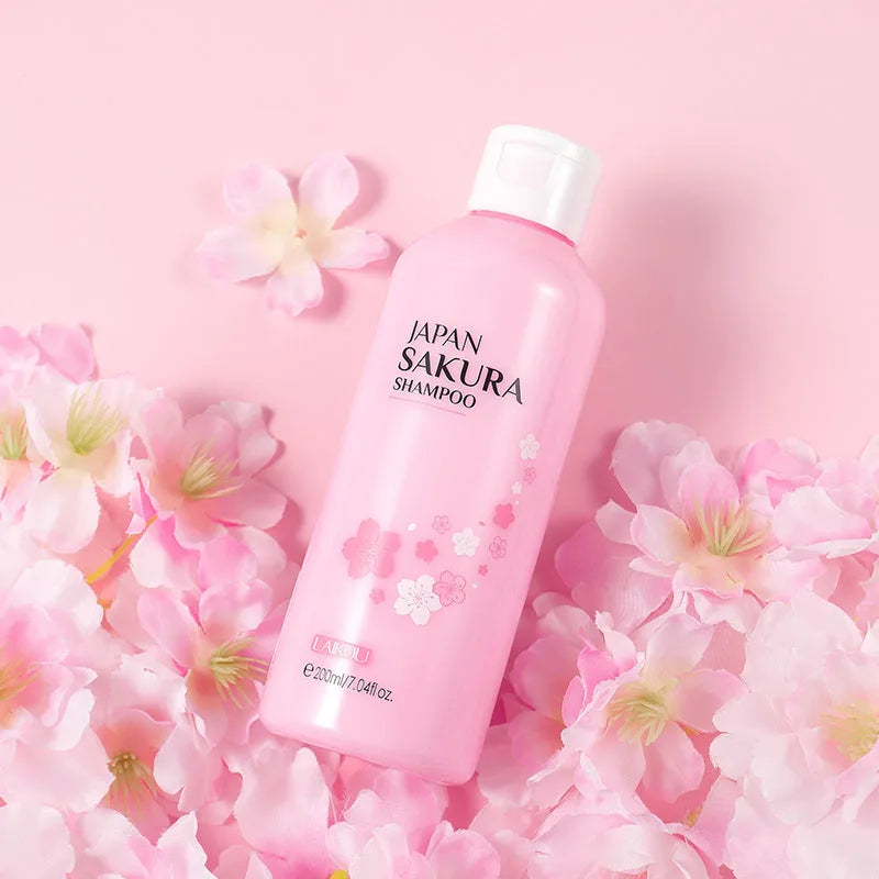 LAIKOU Japan Sakura Body Wash And Shampoo Set Deep Cleansing