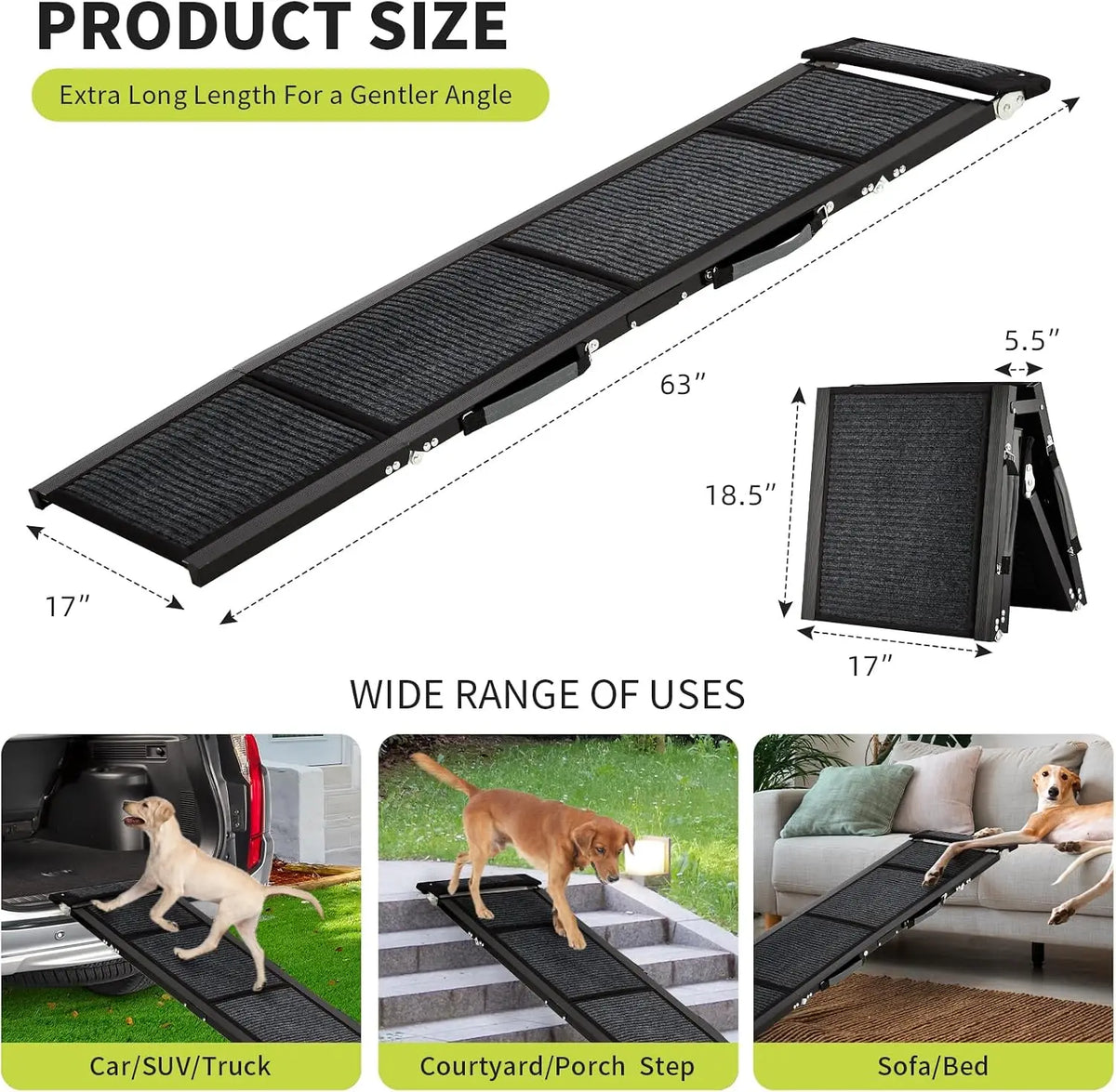 Heavy-Duty Folding Dog Car Ramp for Large Dogs