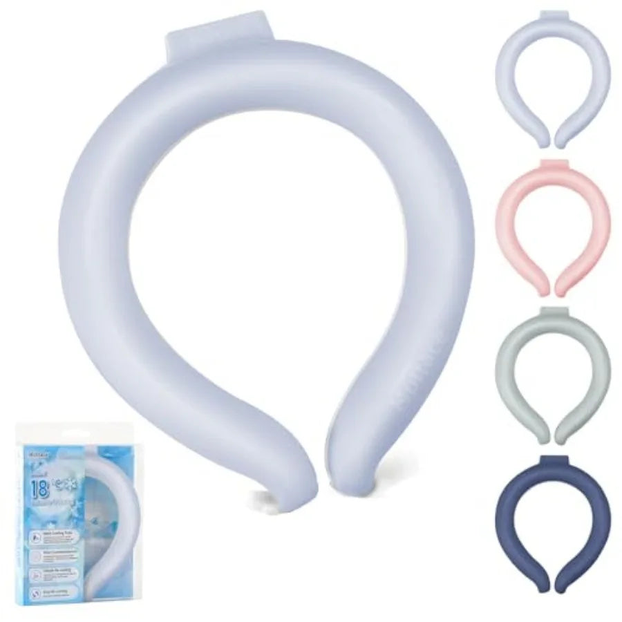 Neck Cooling Tube 70% Gel Increase Ice Ring Neck Cooler Wearable Body Cooling Products for Summer Outdoor Indoor Activities Rel