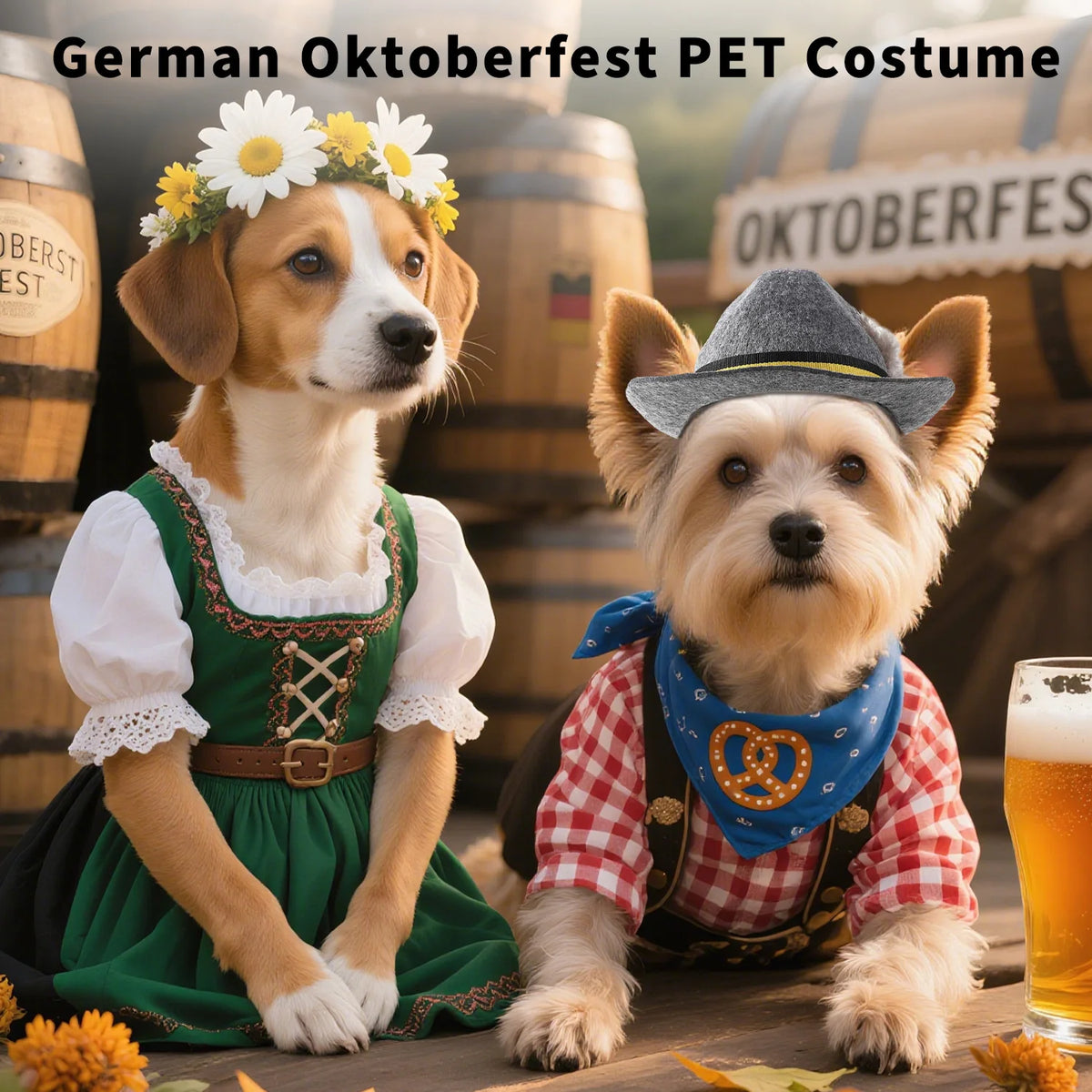 Bavarian Oktoberfest Costume Hat for Dogs and Cats