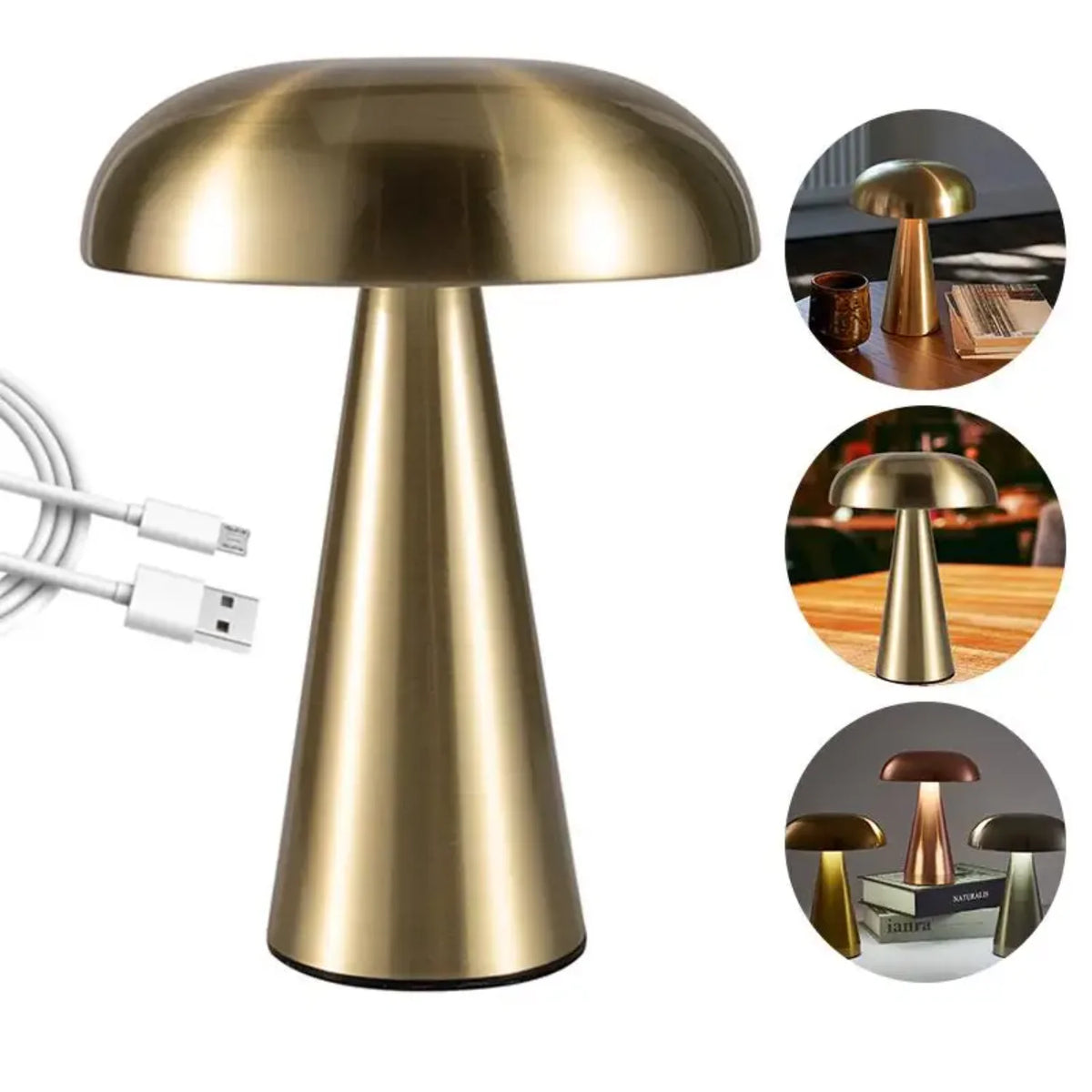 Mushroom LED Touch Dimmable Bedside Lamp
