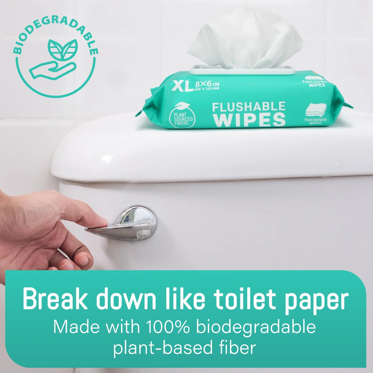 Flushable Wet Wipes 288 Count Thickened For Home And Outdoor Use