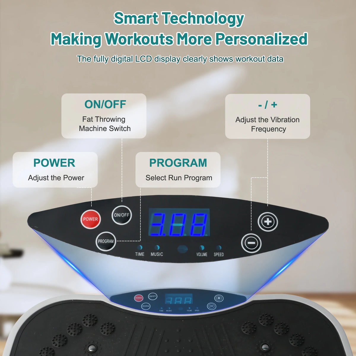 200W Vibration Plate with Remote and Bands