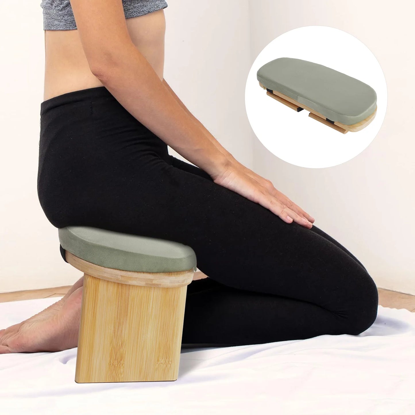 Bymaocar Foldable Meditation Bench For Kneeling Yoga And Prayer