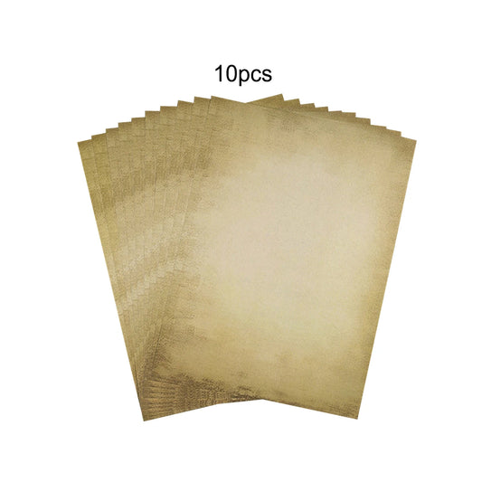Old World Style A4 Kraft Paper 10 Sheets, Vintage Stationery for Wedding Invites, Certificates, Letters, Scrapbook, DIY Decor