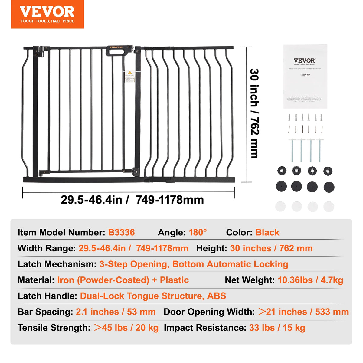 Pressure-Mount Walk-Through Pet and Baby Gate