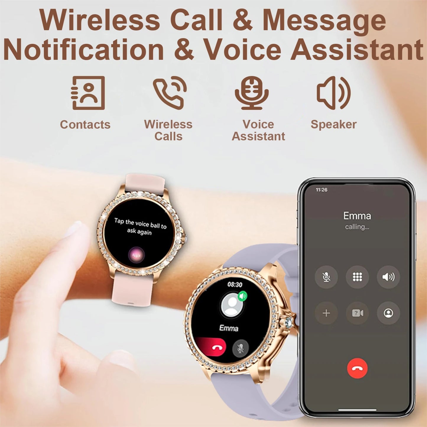 INNOFOVO Women's Smartwatch Touchscreen Fitness Tracker