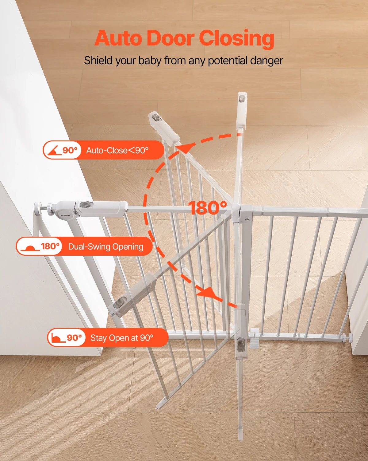 Pressure-Mount Walk-Through Pet and Baby Gate