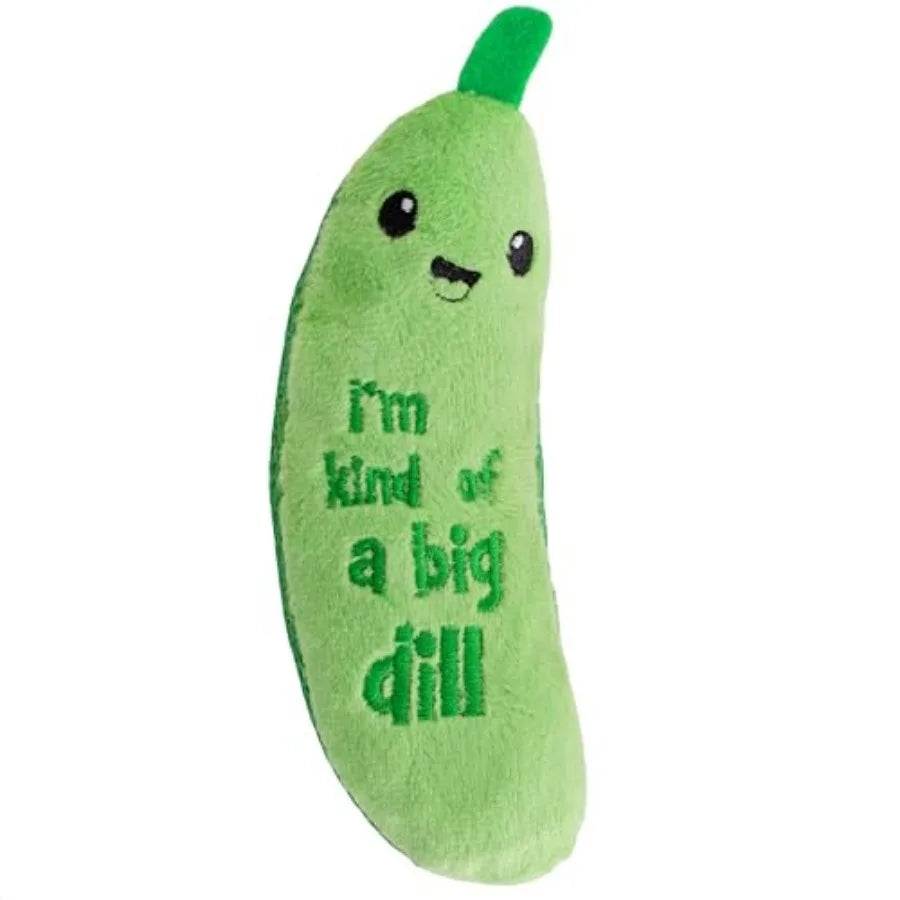 Crunchy Pickle Kicker Cat Toy Plush Crinkle Toy with Catnip and Dental Mesh, 6.5"