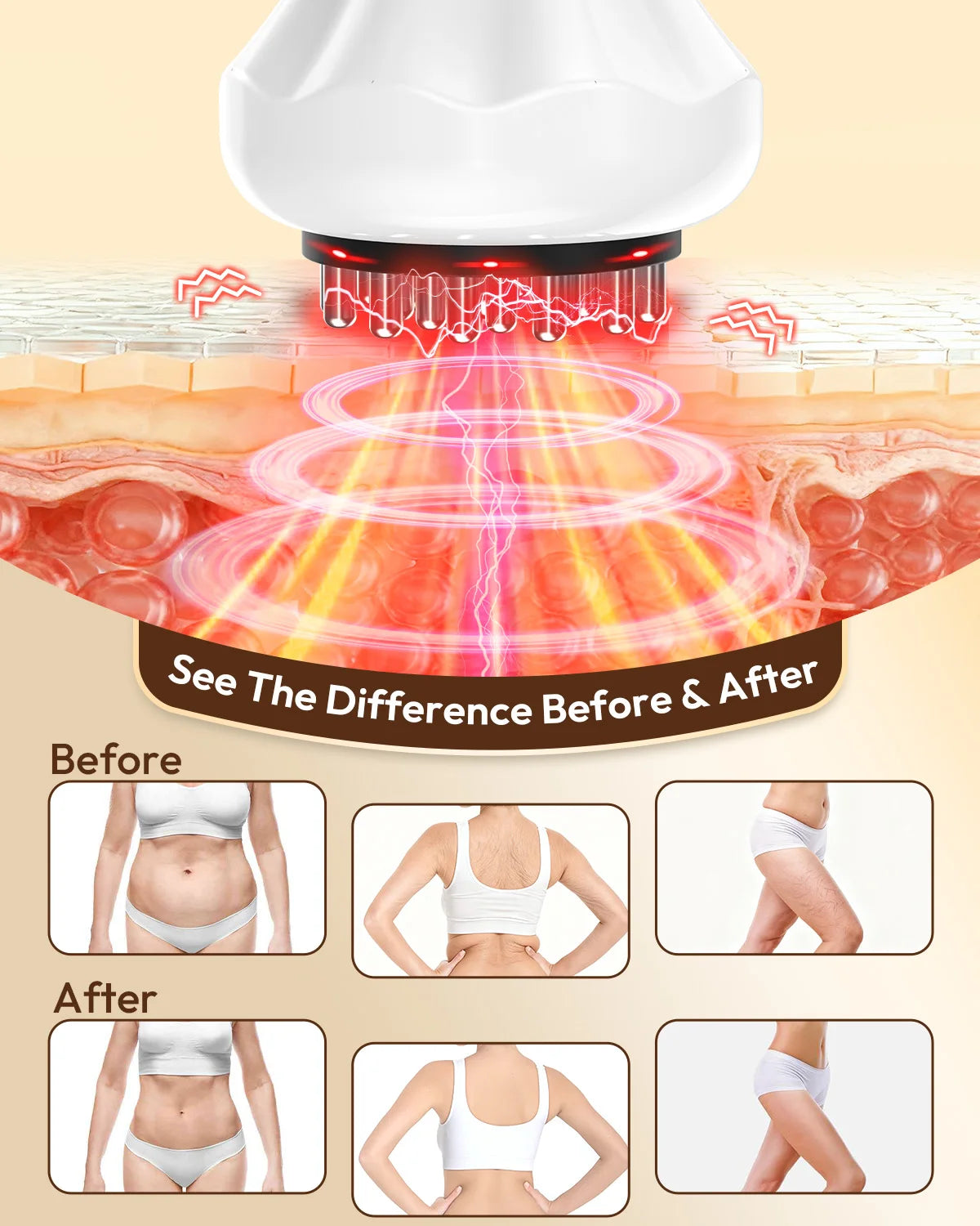 Lymphatic Drainage Massager Heat Vibration Anti Cellulite Body Sculpting