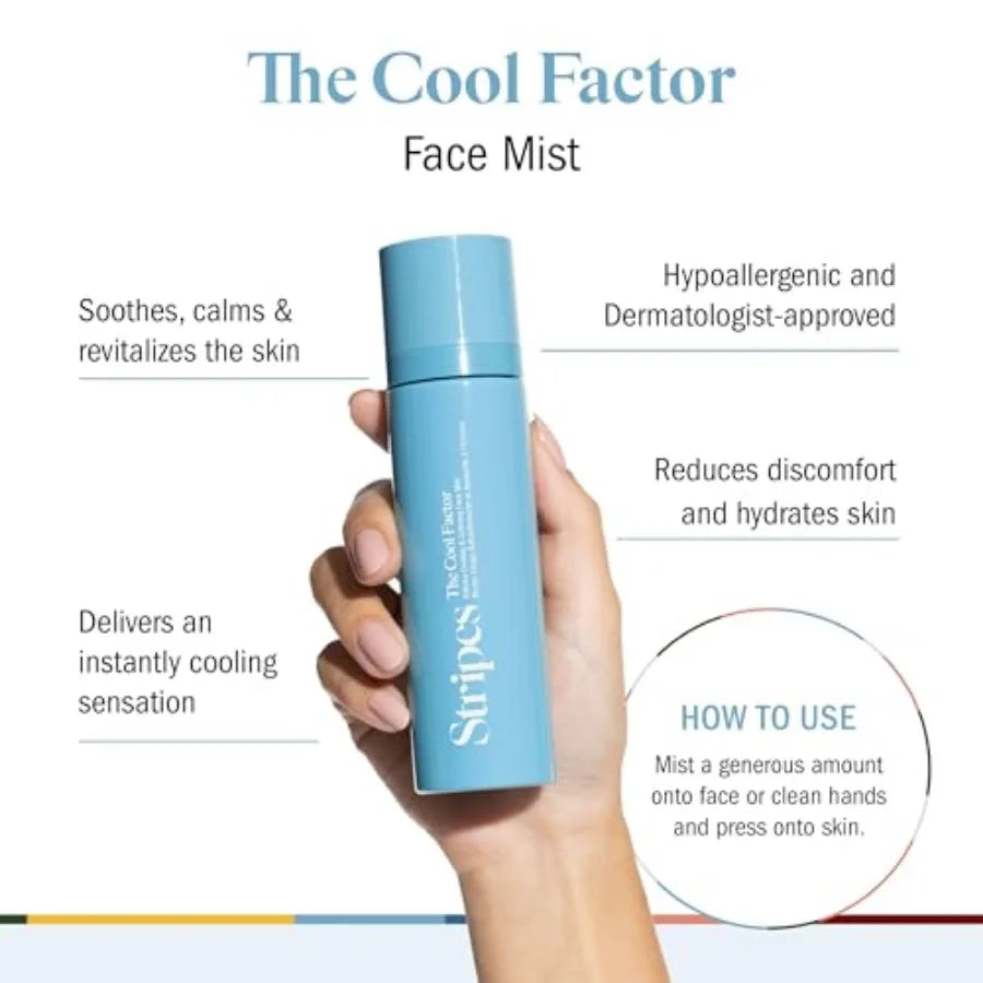 STRIPES Beauty Naomi Watts The Cool Factor Hydrating Facial Mist With Aloe Vera Hyaluronic Acid Soothes Hot Flashes Mepause Sup
