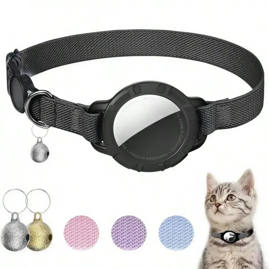 Breakaway Reflective Cat Collar With AirTag Holder And QR ID Tag