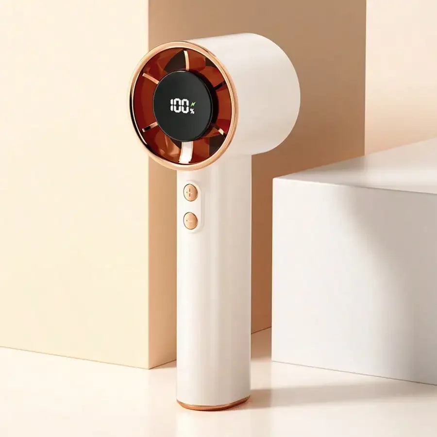 Portable Handheld Mini Fan With Digital Display USB Rechargeable