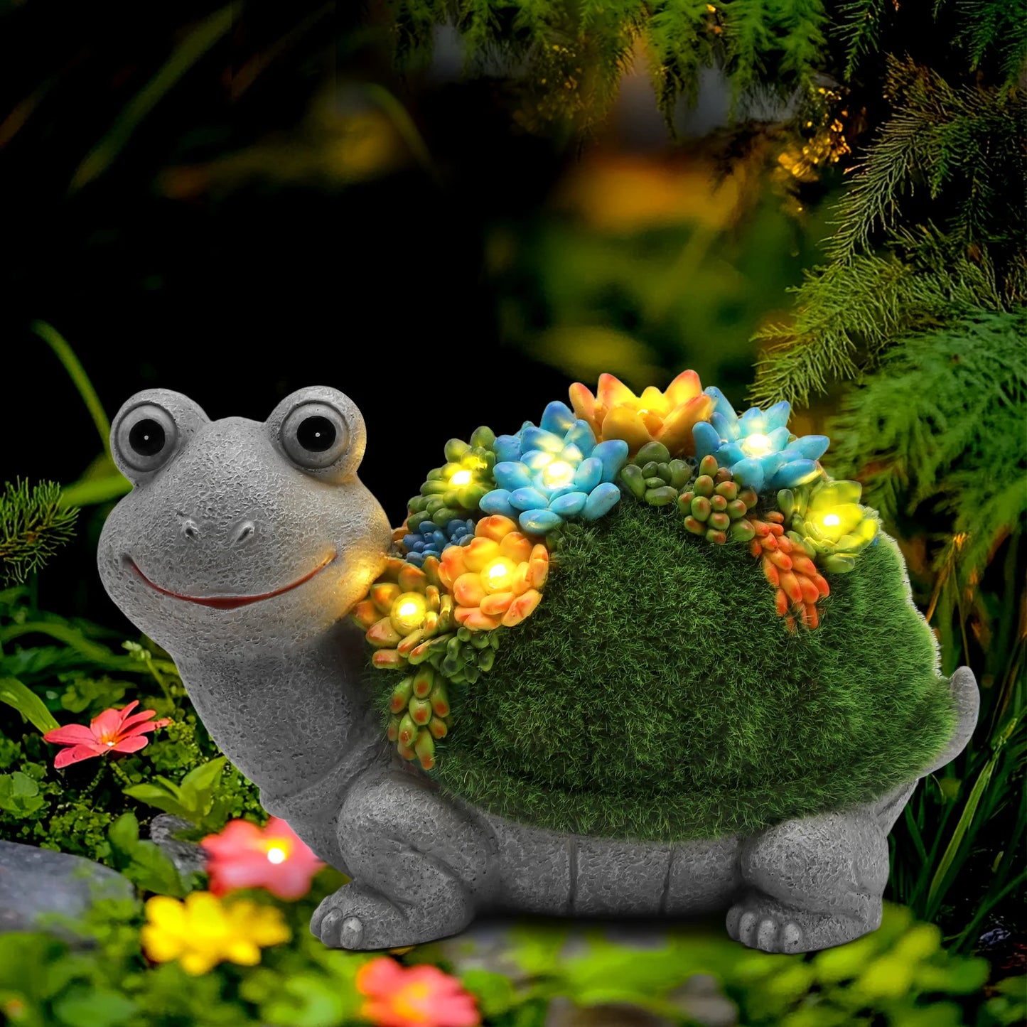 Solar Garden Turtle Elephant Dragon Statue Light Decor For Outdoor