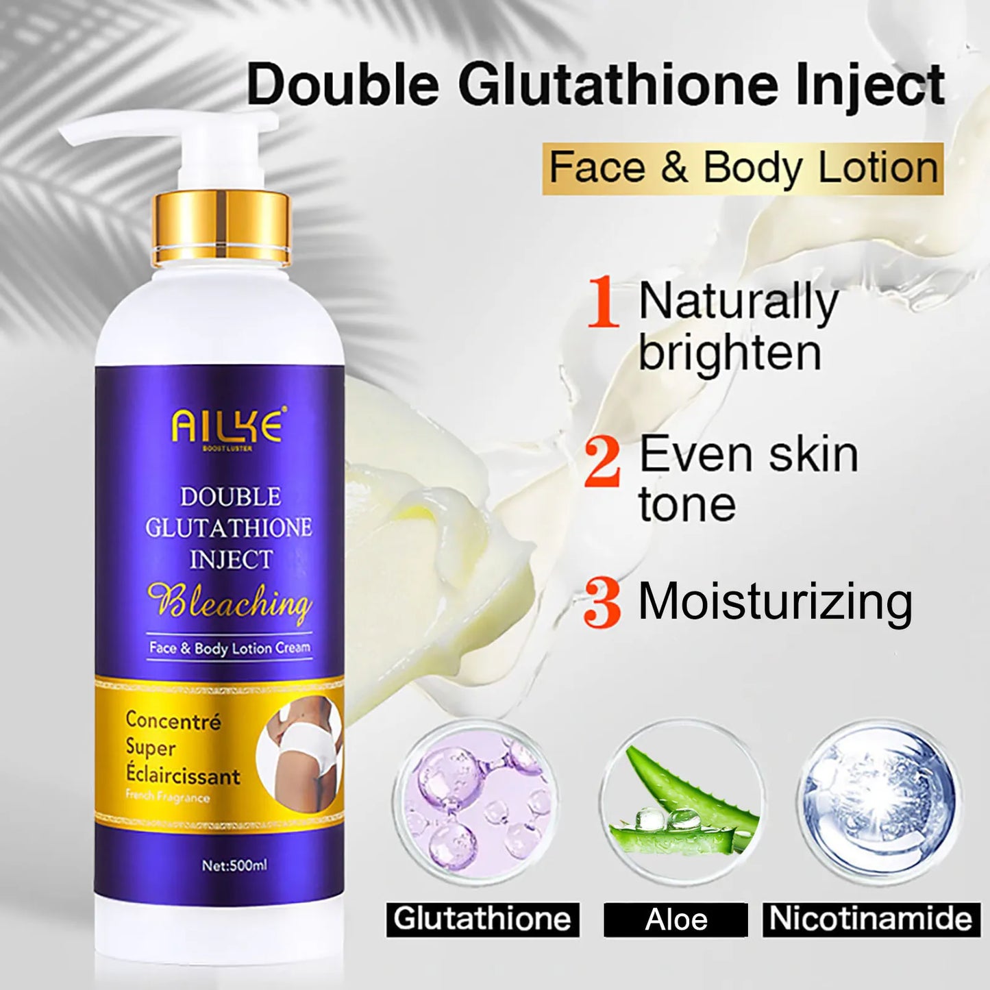 AILKE Glutathione Whitening Skin Care Set For Women, Moisturizing, Deeply Clean Skin, Reduce Dark Spots, Hyperpigmentation