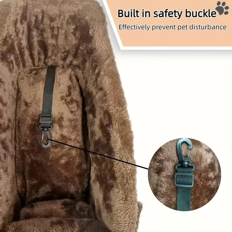 Fabric Dog Car Seat With Headrest Armrests And Portable Booster