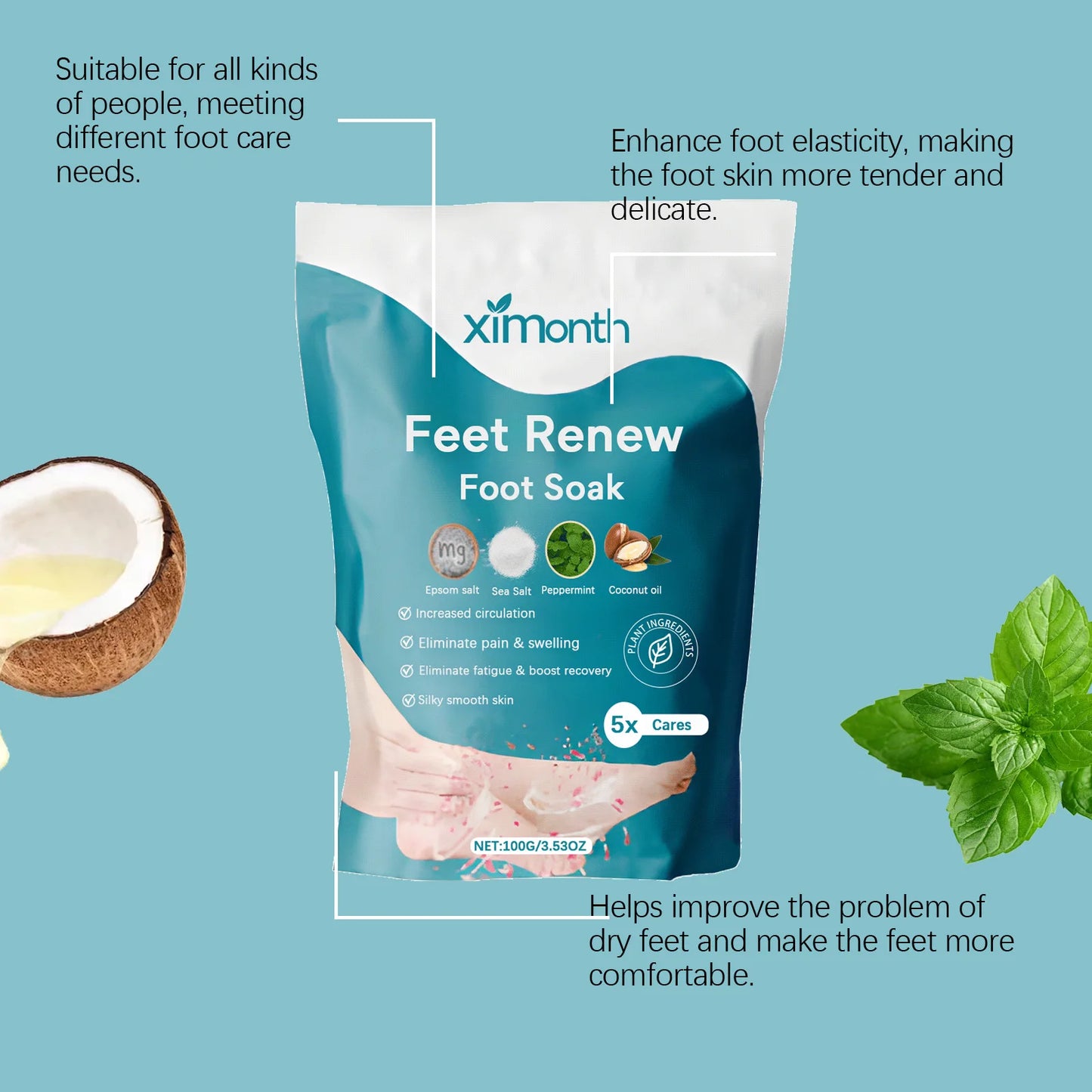 Foot Bath Salts Soak For Relaxation And Dead Skin Removal
