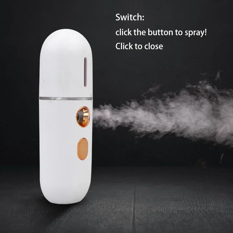 Mini Portable Facial Steamer Nano Mister Hydrating Humidifier Rechargeable