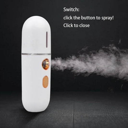 Mini Portable Facial Steamer Nano Mister Hydrating Humidifier Rechargeable