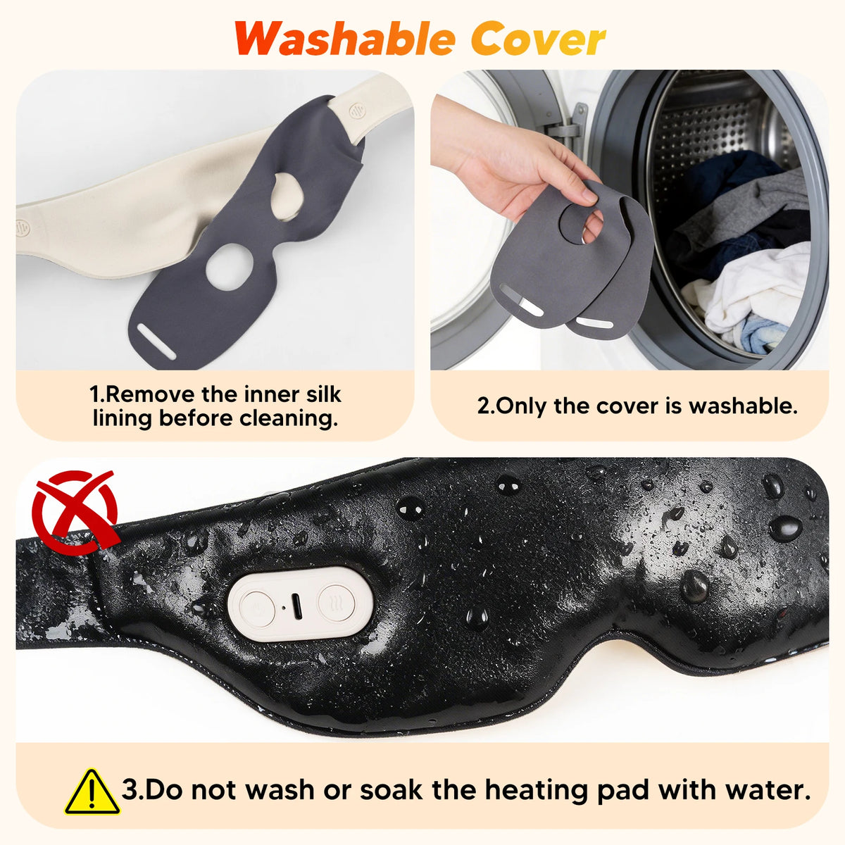Heated 3D Blackout Sleep Mask with Memory Foam