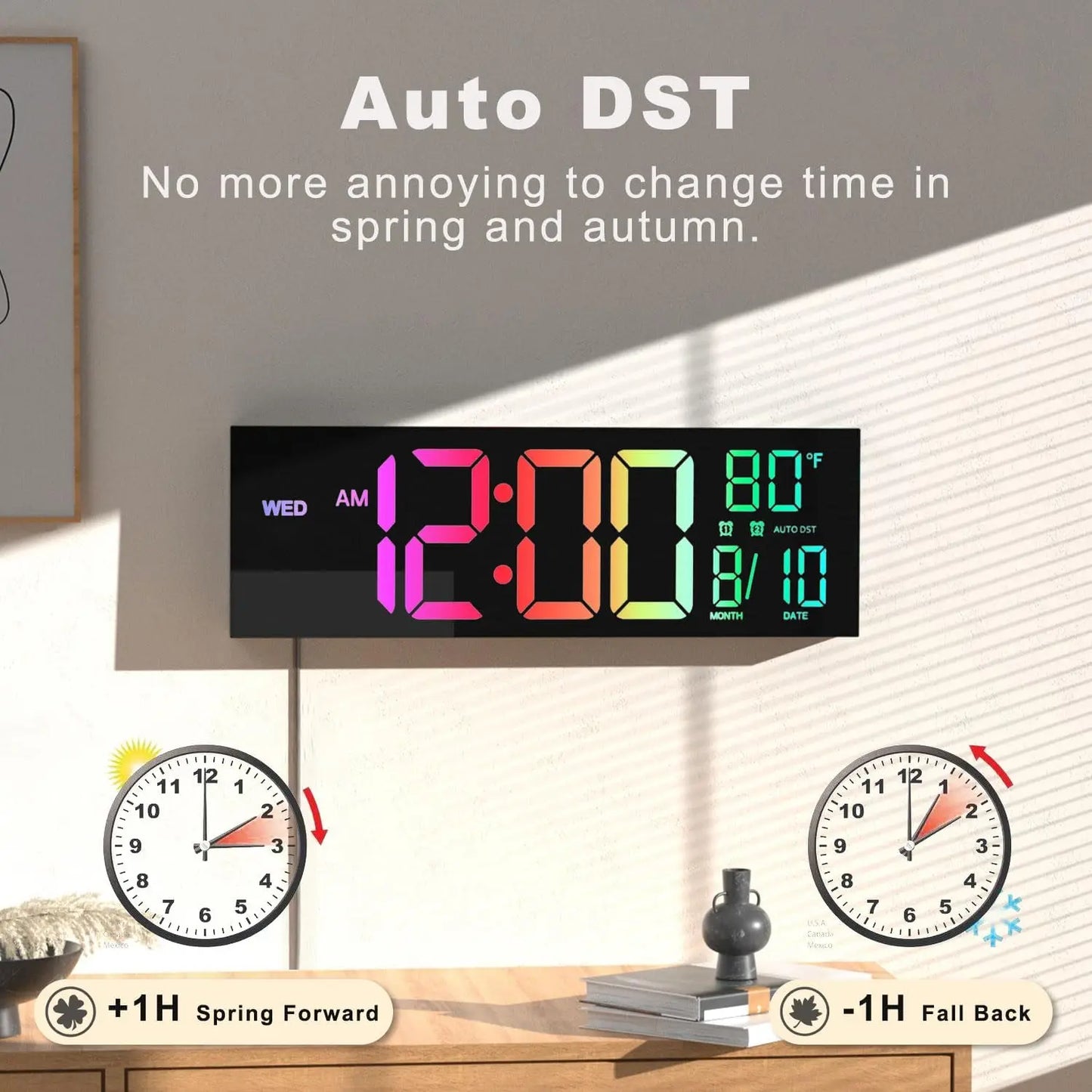 Digital Wall Clock With Remote, Timer, Alarm, Temperature