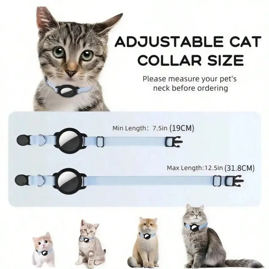Breakaway Reflective Cat Collar With AirTag Holder And QR ID Tag