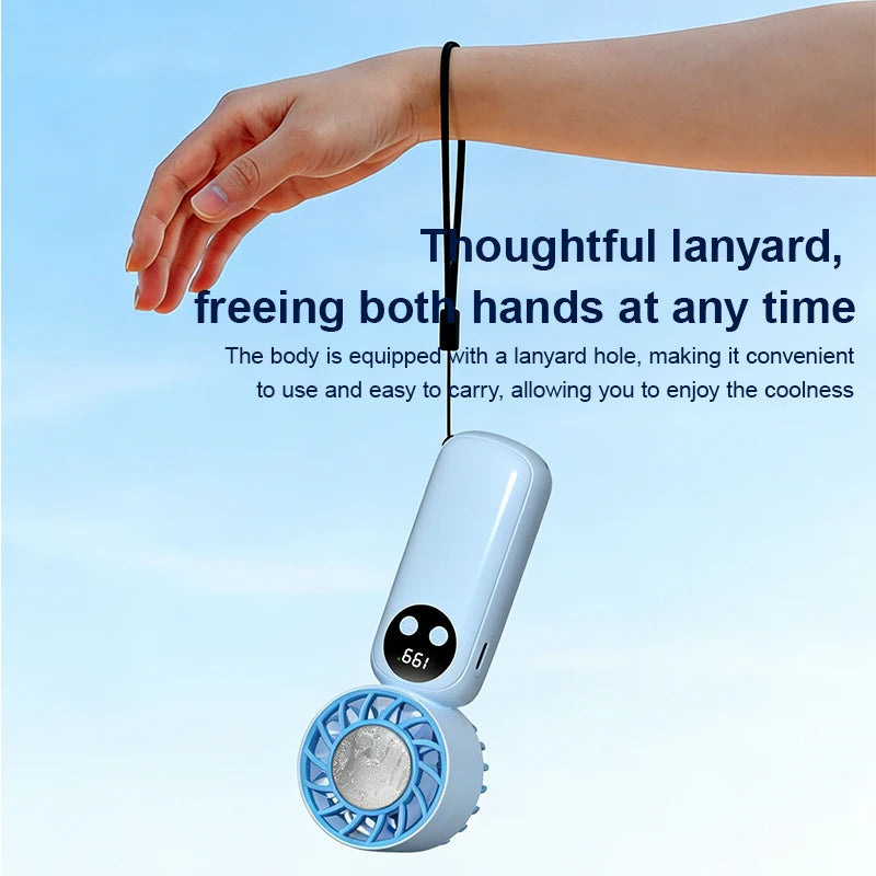 Semiconductor Refrigeration Handheld Electric Fan 2000mAh USB Rechargeable