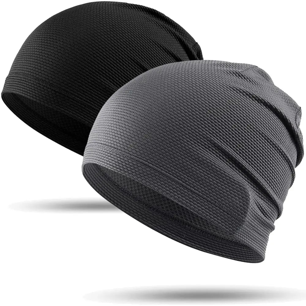 2PCS Quick-drying Running Caps Summer Breathable Cool Sports Hats Outdoor Cycling Hiking Baseball Skullies Stretchy Beanies Hat