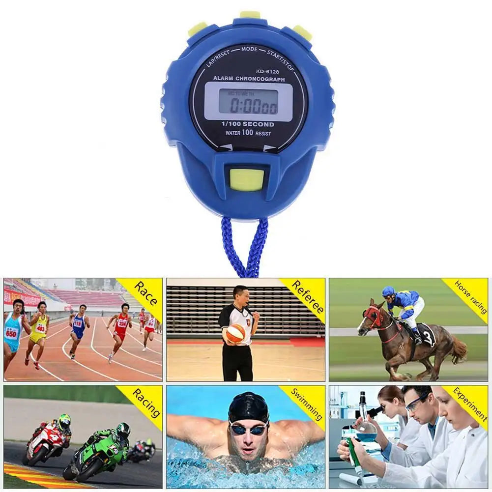 Electronic Stopwatch Digital Stopwatch Waterproof Handheld Chronometer LCD Display Pocket Stopwatch for Sports Coaches