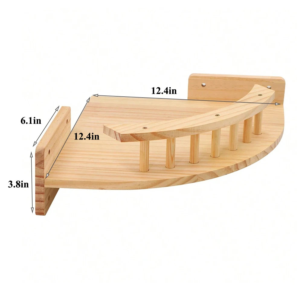 PETRAVEL CN Cat Wall Mounted Four Step Climbing Shelf With Sisal Post