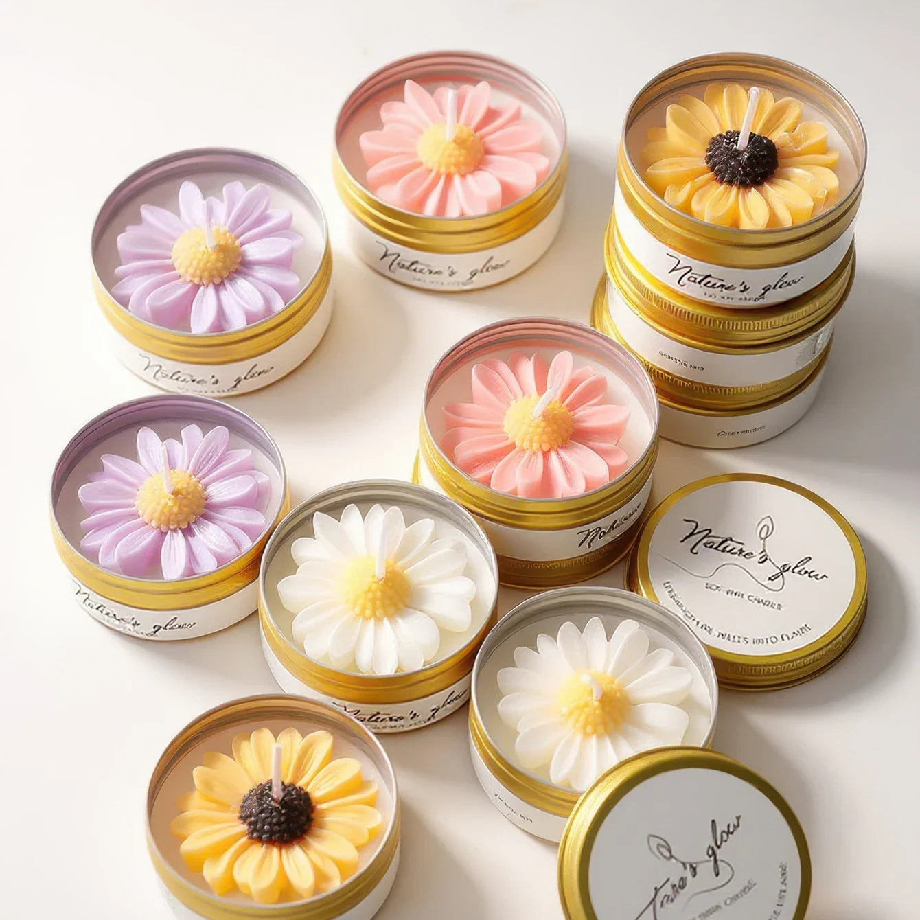 Chamomile Scented Soy Candle Tin Handmade Smokeless Aroma Bedroom Decor Gift