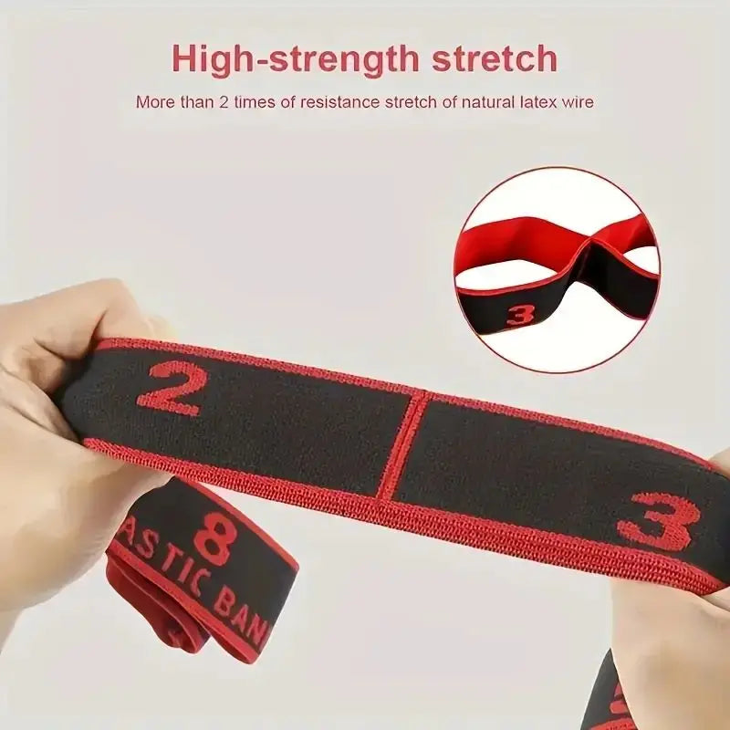 Yoga Elastic Resistance Band With 8 Independent Rings