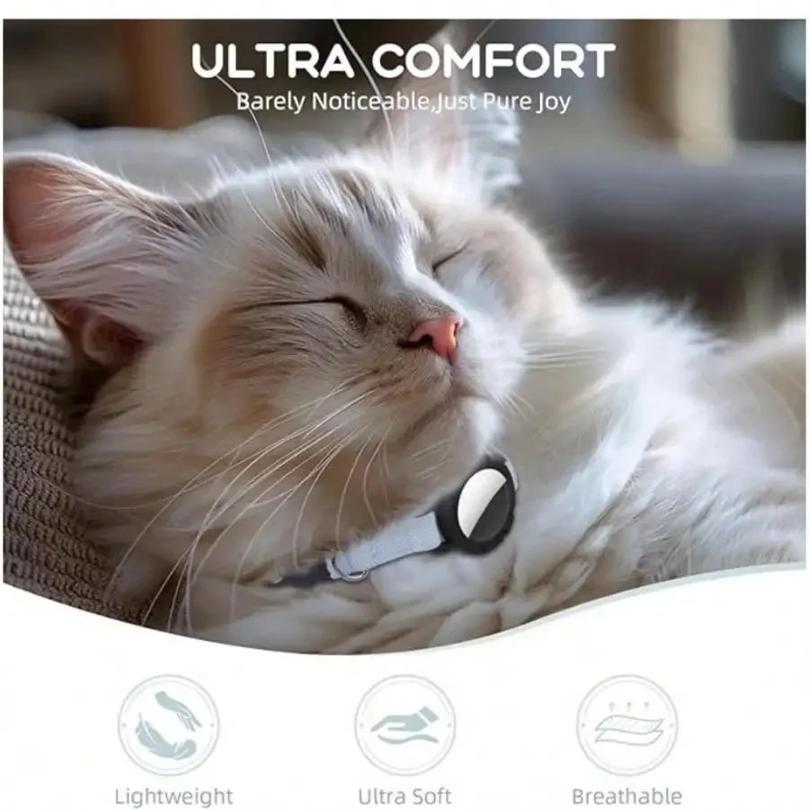 Breakaway Reflective Cat Collar With AirTag Holder And QR ID Tag